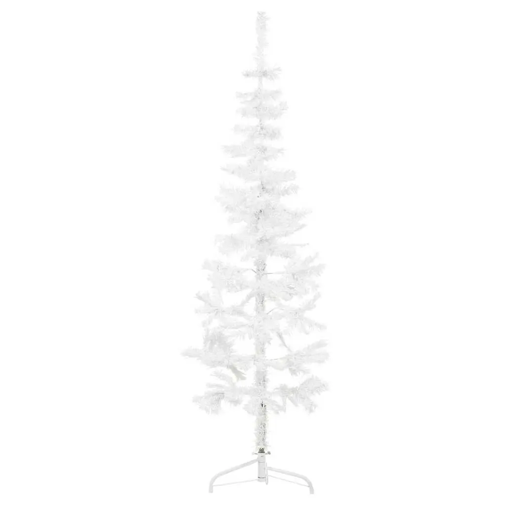 Half Christmas Tree Artificial Slim 180cm White Lifelike Seasonal Decoration
