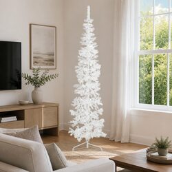 Warm and Reliable White Half Christmas Tree 240cm