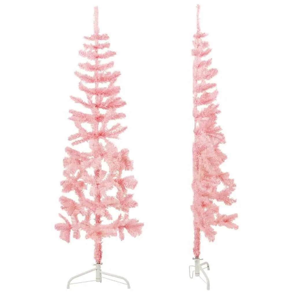 Half Christmas Tree Slim 150cm Pink Seasonal Home Decor