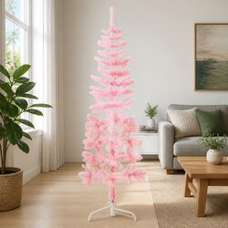 Warm Up Your Holidays with a 180cm Pink Half Christmas Tree
