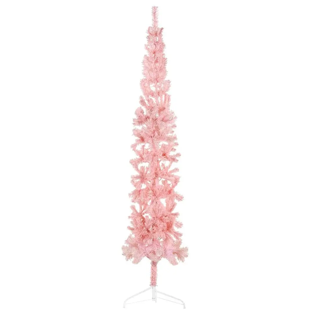 Artificial Half Christmas Tree Pink 240cm Space-saving Holiday Decor
