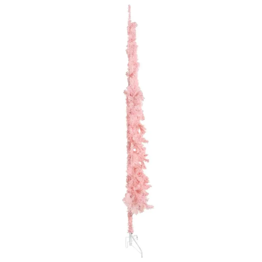 Artificial Half Christmas Tree Pink 240cm Space-saving Holiday Decor