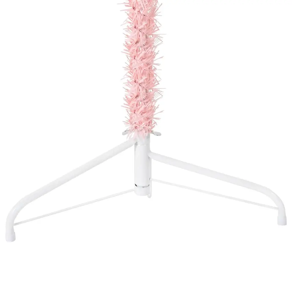 Artificial Half Christmas Tree Pink 240cm Space-saving Holiday Decor