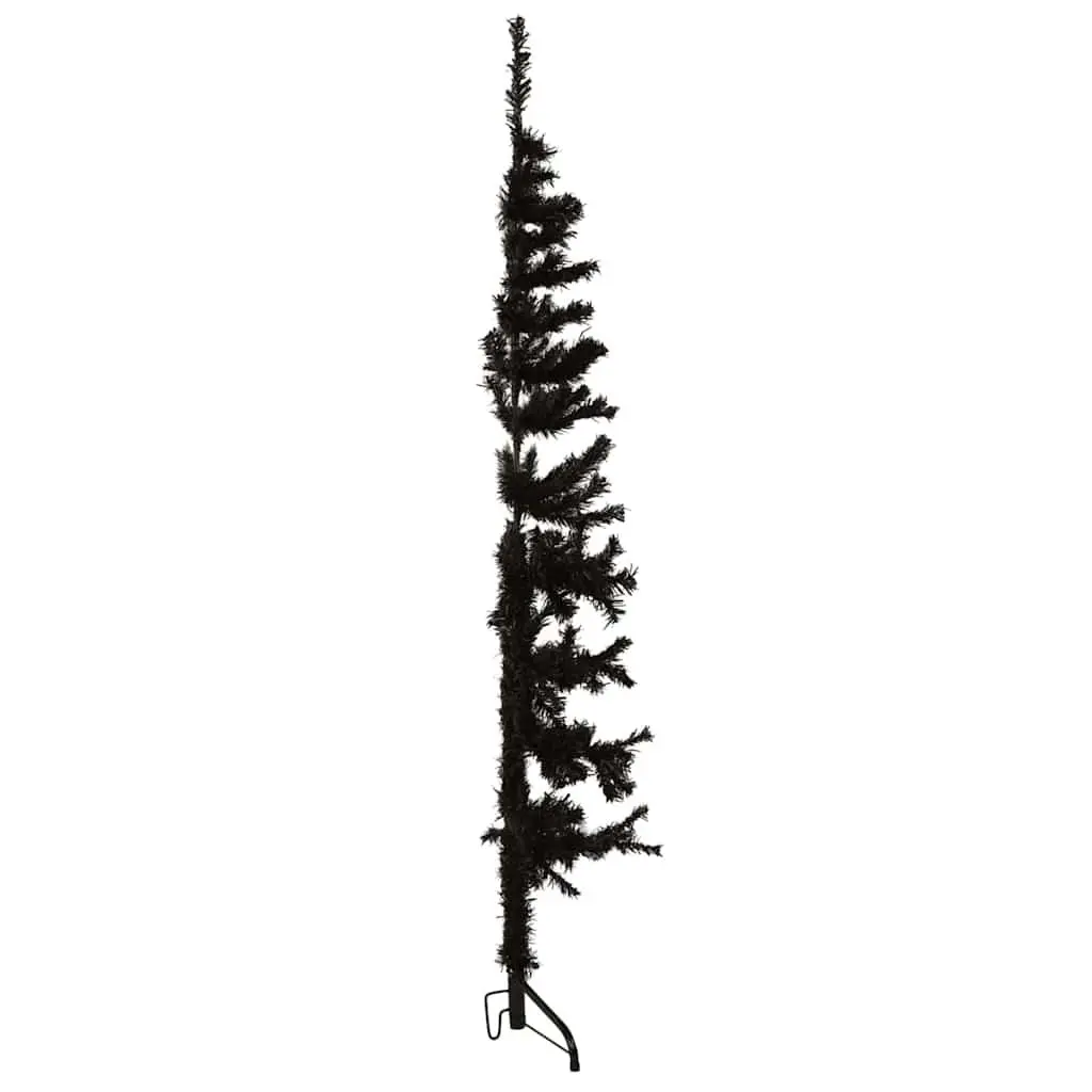 Artificial Half Christmas Tree with Stand 150cm Black Space-Saving