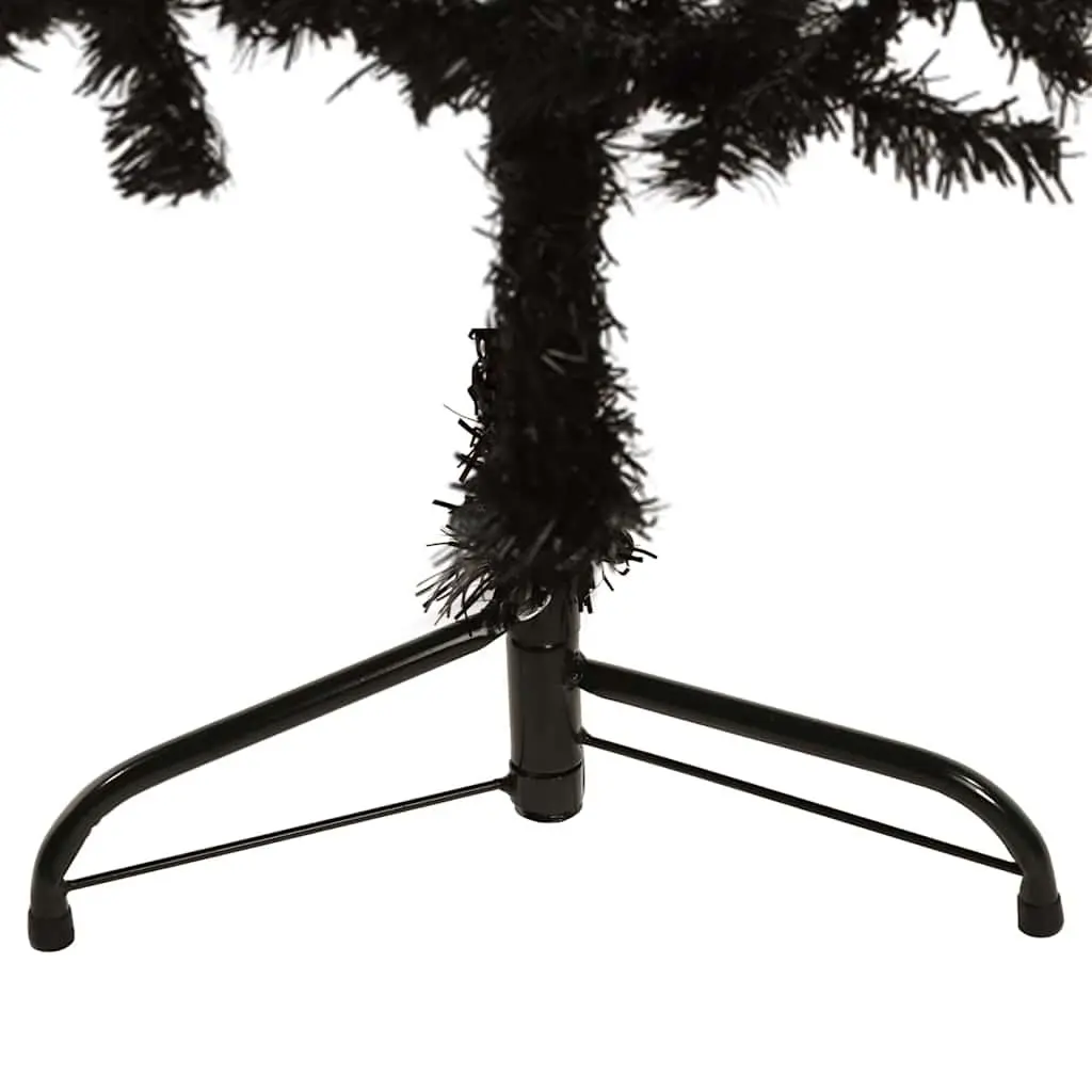 Artificial Half Christmas Tree with Stand 150cm Black Space-Saving