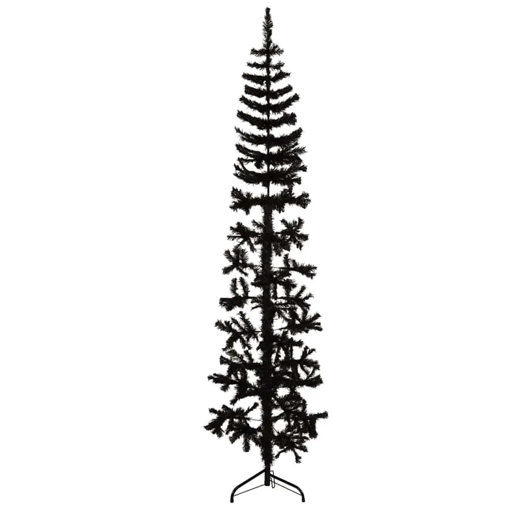 Slim Artificial Half Christmas Tree with Stand Space-Saving Holiday Decoration