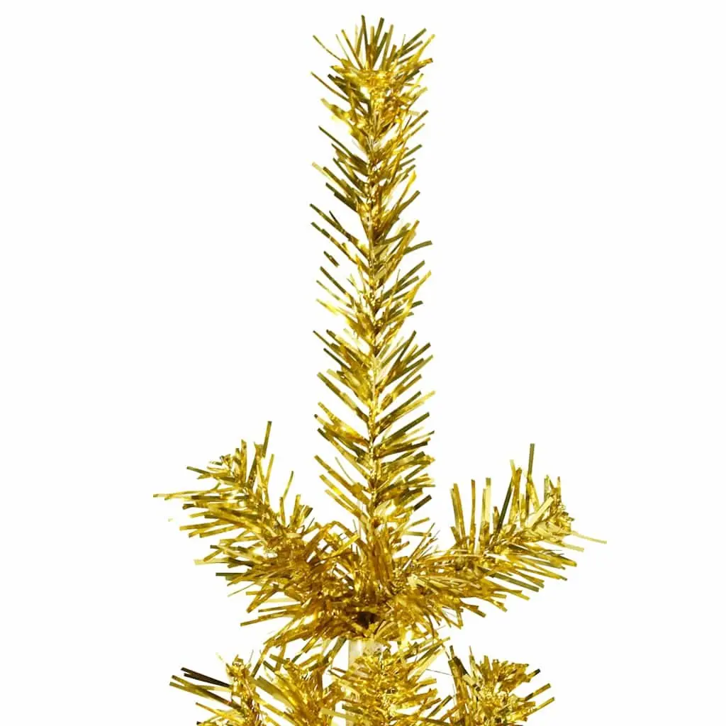Slim Artificial Half Christmas Tree with Stand Holiday Seasonal Decoration Gold
