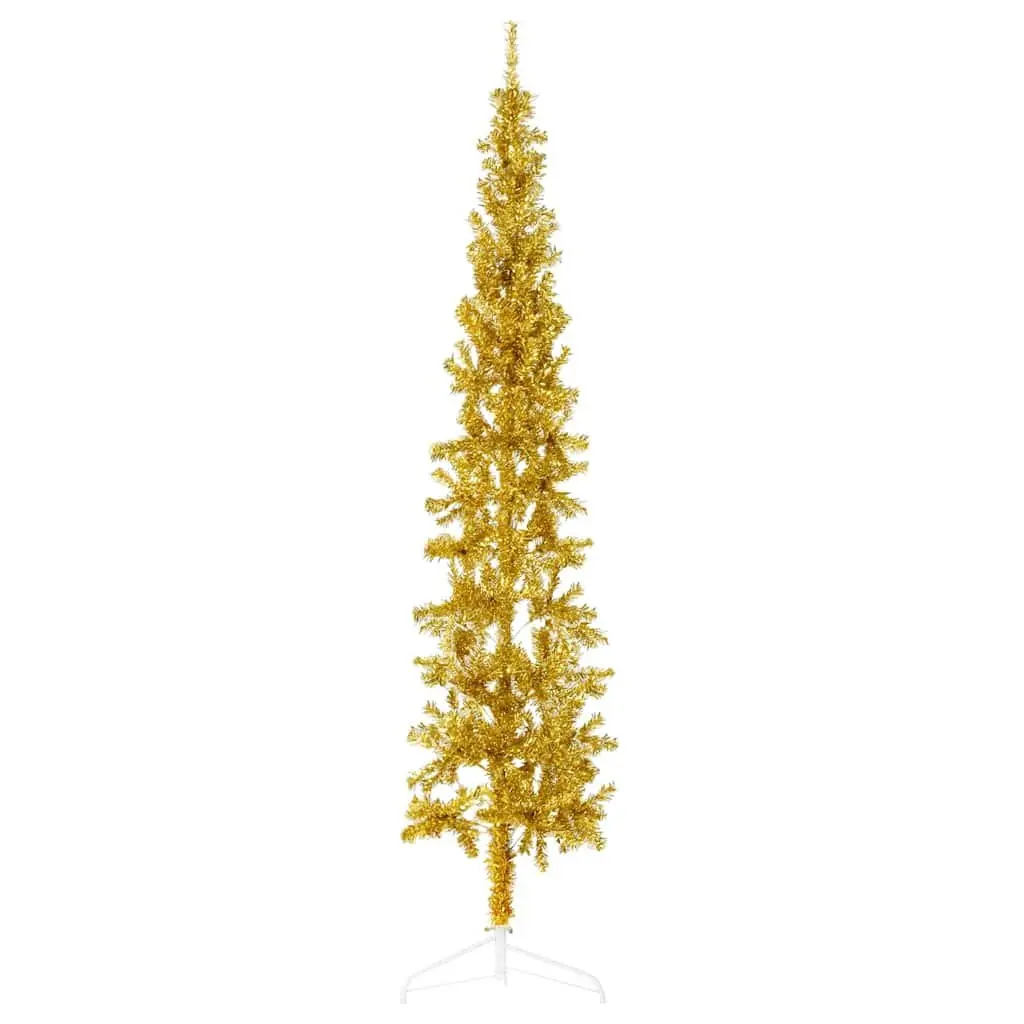 Half Christmas Tree Seasonal Decoration 180 cm Gold