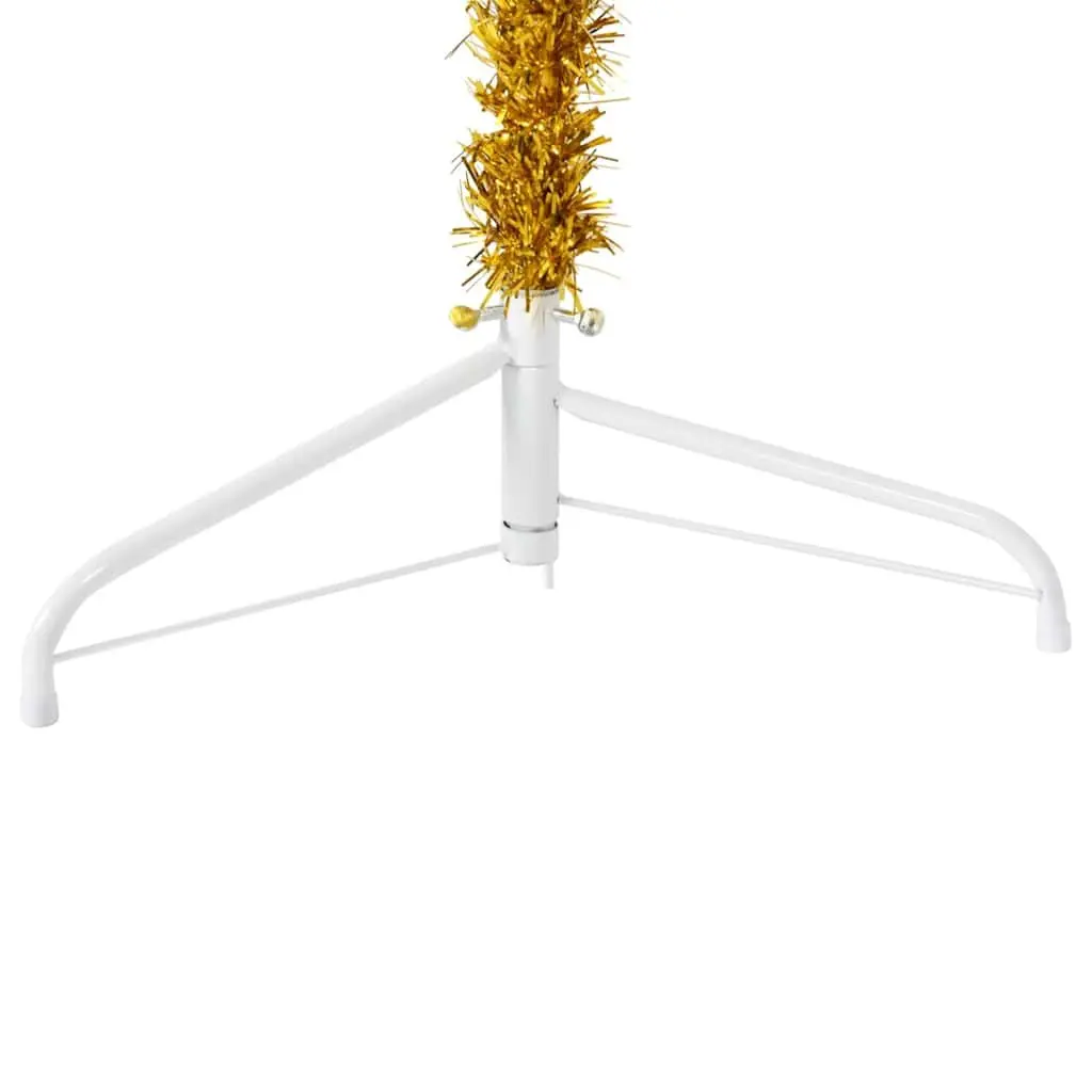 Artificial Half Christmas Tree 210cm Gold Space-saving Holiday Decoration