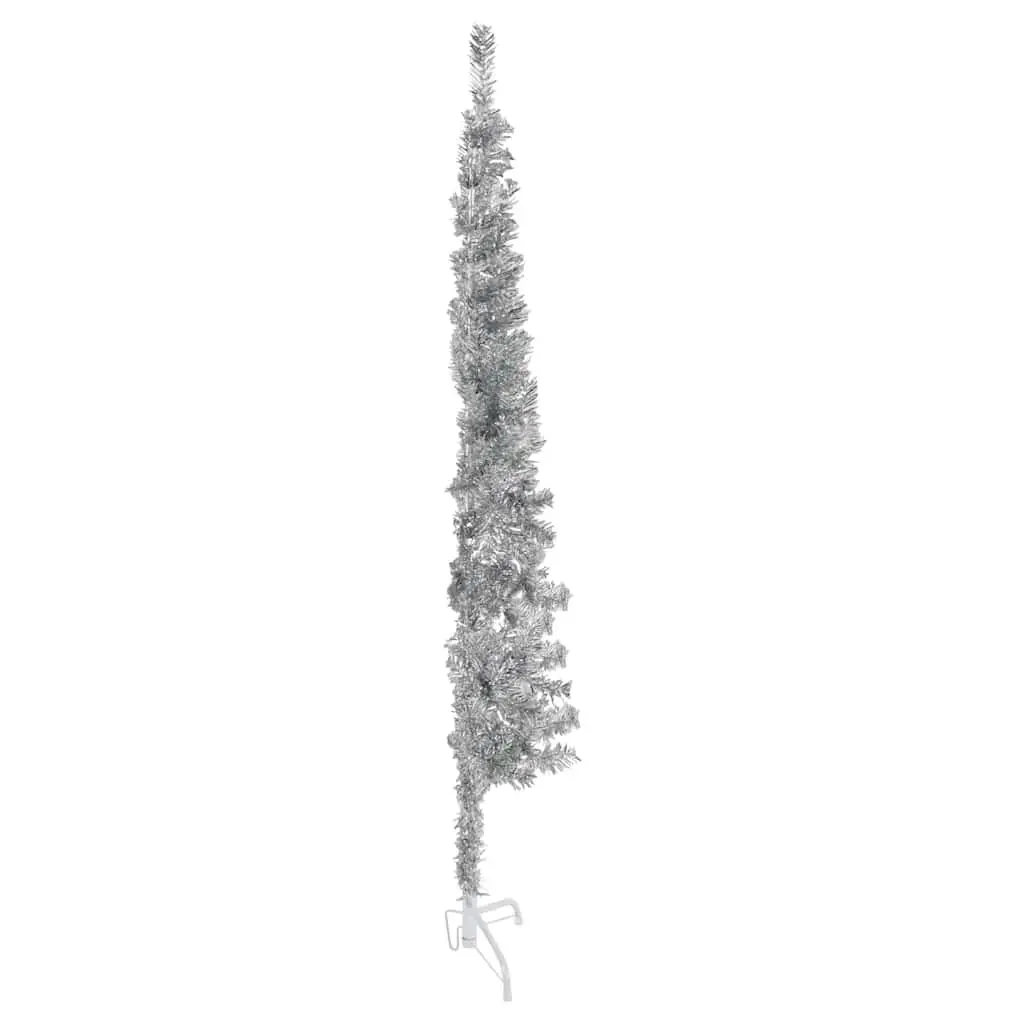Half Christmas Tree Silver 180 cm Artificial Holiday Decor