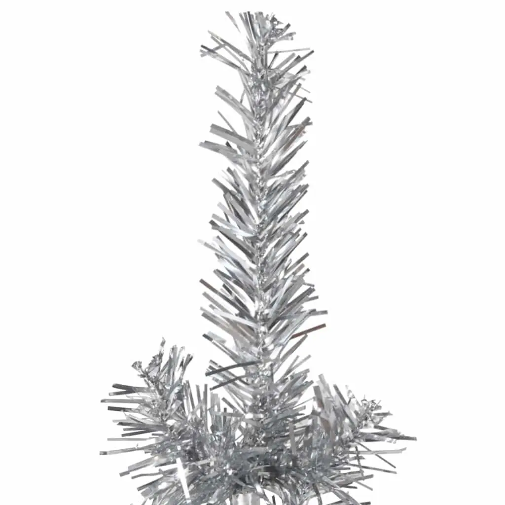 Artificial Half Christmas Tree 210cm Silver Space-saving Holiday Decor