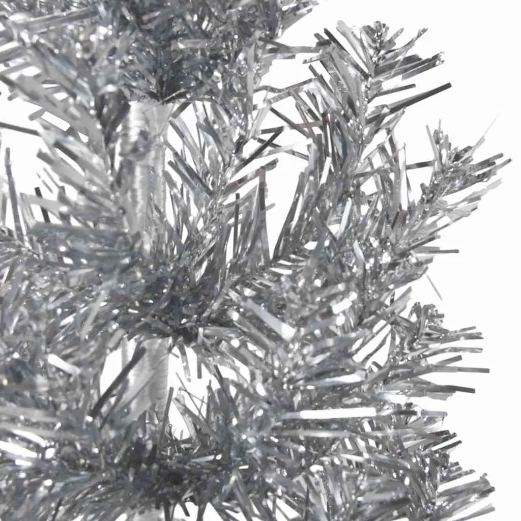 Artificial Half Christmas Tree 210cm Silver Space-saving Holiday Decor
