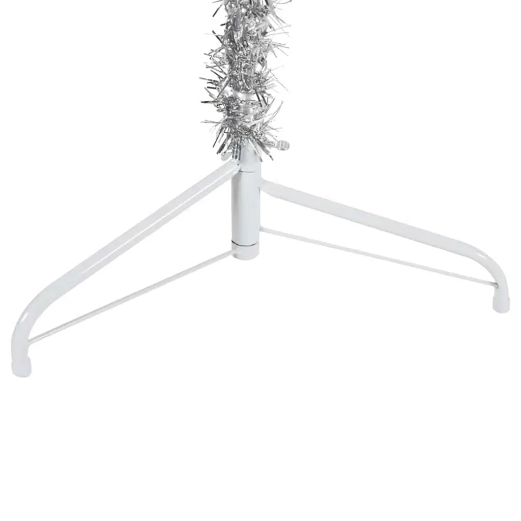 Artificial Half Christmas Tree 210cm Silver Space-saving Holiday Decor