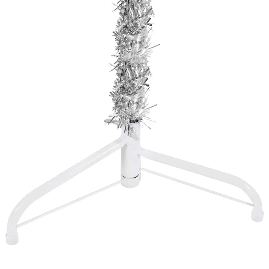 Artificial Half Christmas Tree Slim 240cm Silver Wall Mount Holiday Decor