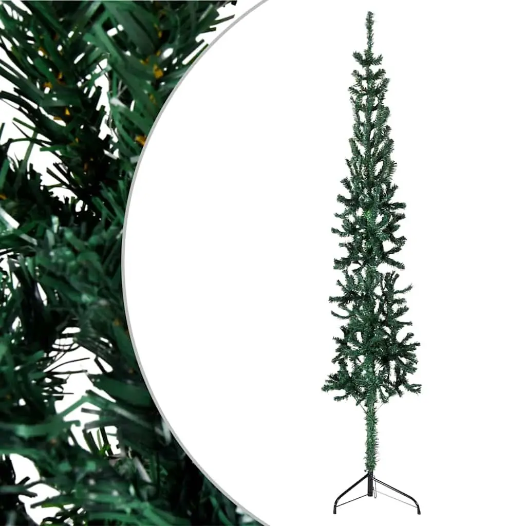 Half Christmas Tree Green 180cm Artificial Space-saving Holiday Decoration
