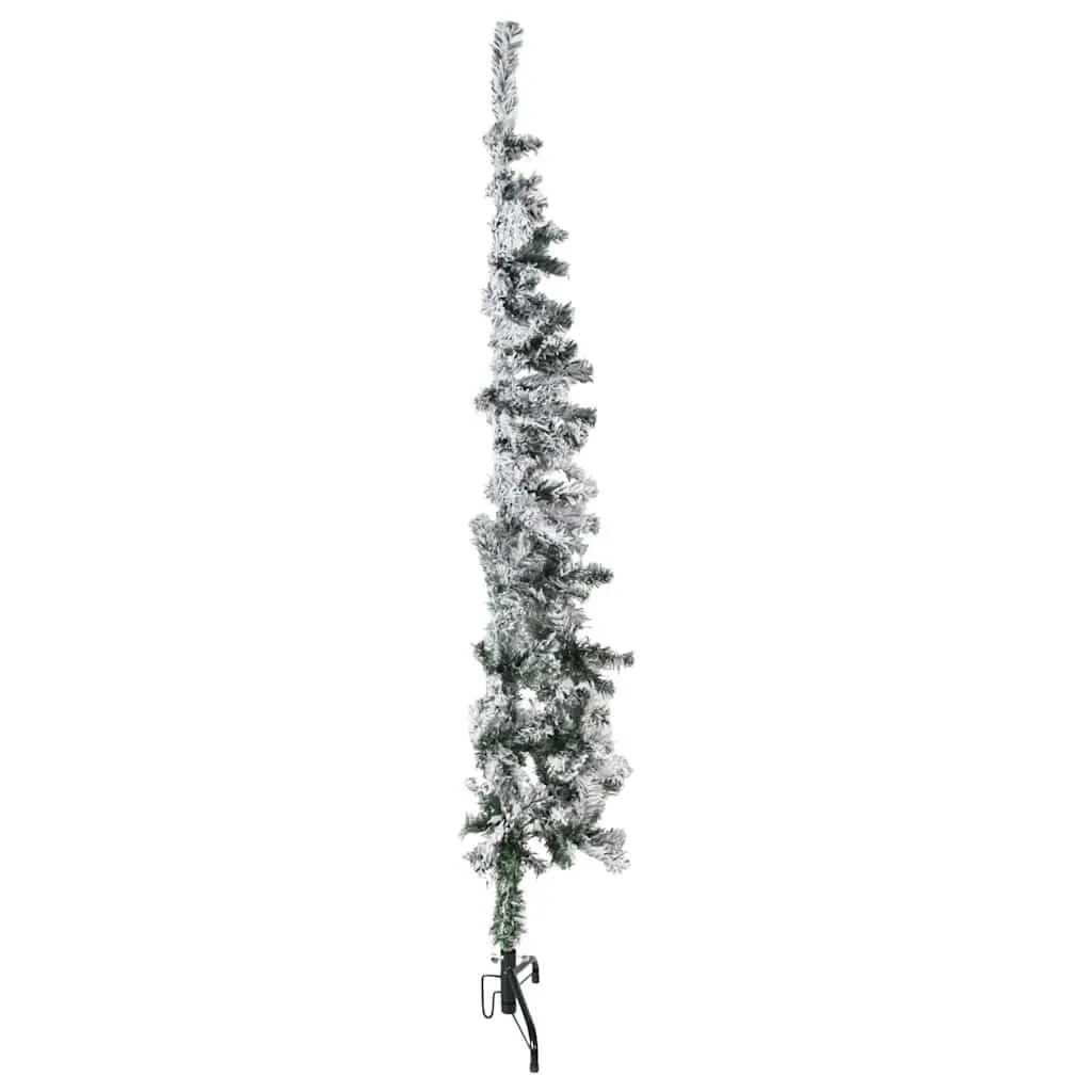 Artificial Half Christmas Tree Wall-Mount 150cm Green Flocked Snow Seasonal Decor