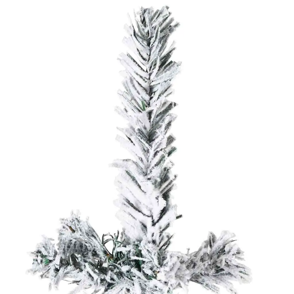 Artificial Half Christmas Tree Wall-Mount 150cm Green Flocked Snow Seasonal Decor