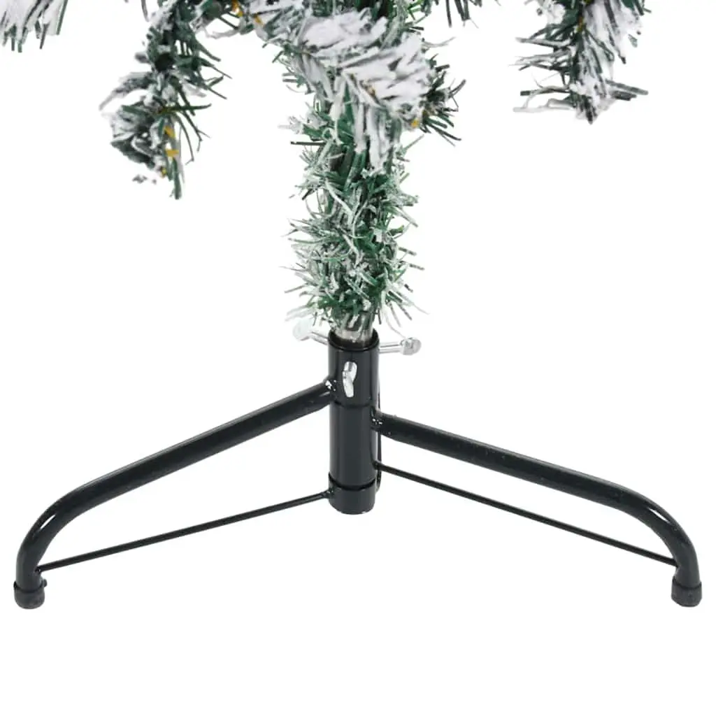 Artificial Half Christmas Tree Wall-Mount 150cm Green Flocked Snow Seasonal Decor