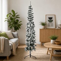 Warm and Reassuring 240cm Flocked Half Christmas Tree