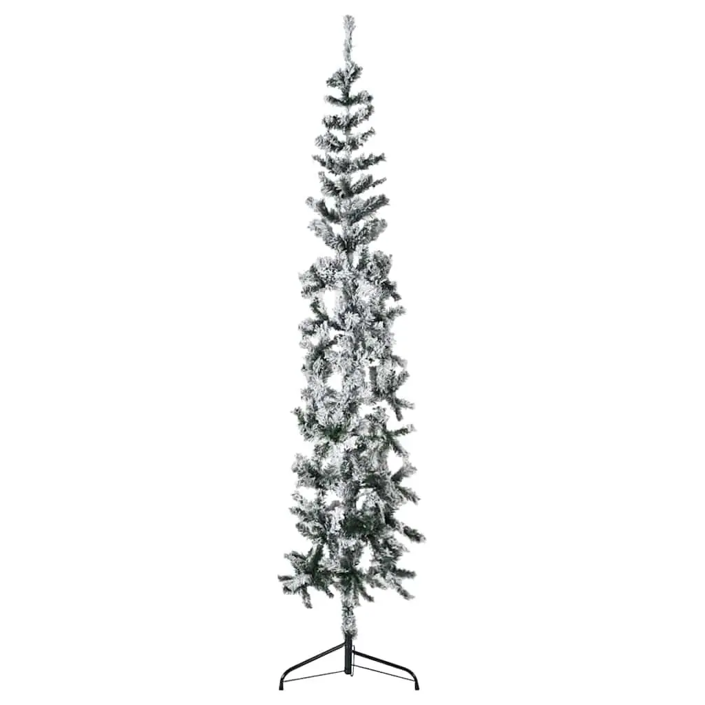 Artificial Half Christmas Tree 240cm Flocked Snow Green Seasonal Holiday Decoration