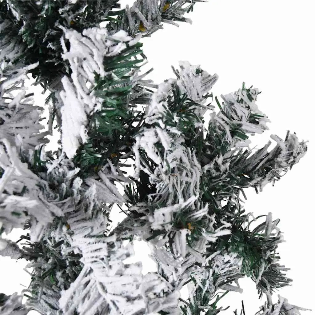 Artificial Half Christmas Tree 240cm Flocked Snow Green Seasonal Holiday Decoration