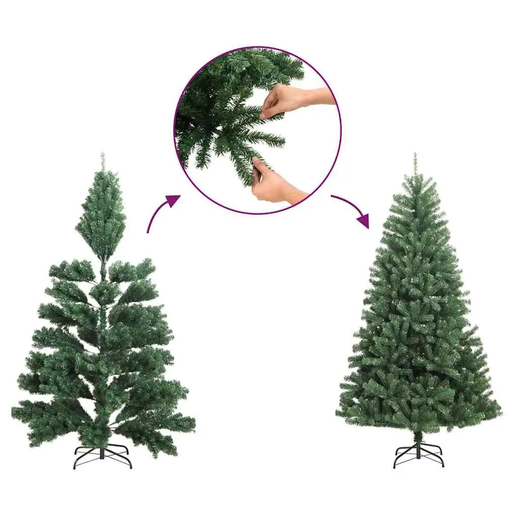 Artificial Christmas Tree 150cm White Iridescent Tips PVC Bushy Holiday Decoration