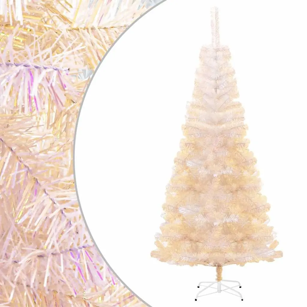 Artificial Christmas Tree 180cm White Iridescent Tips PVC Seasonal Holiday Decor