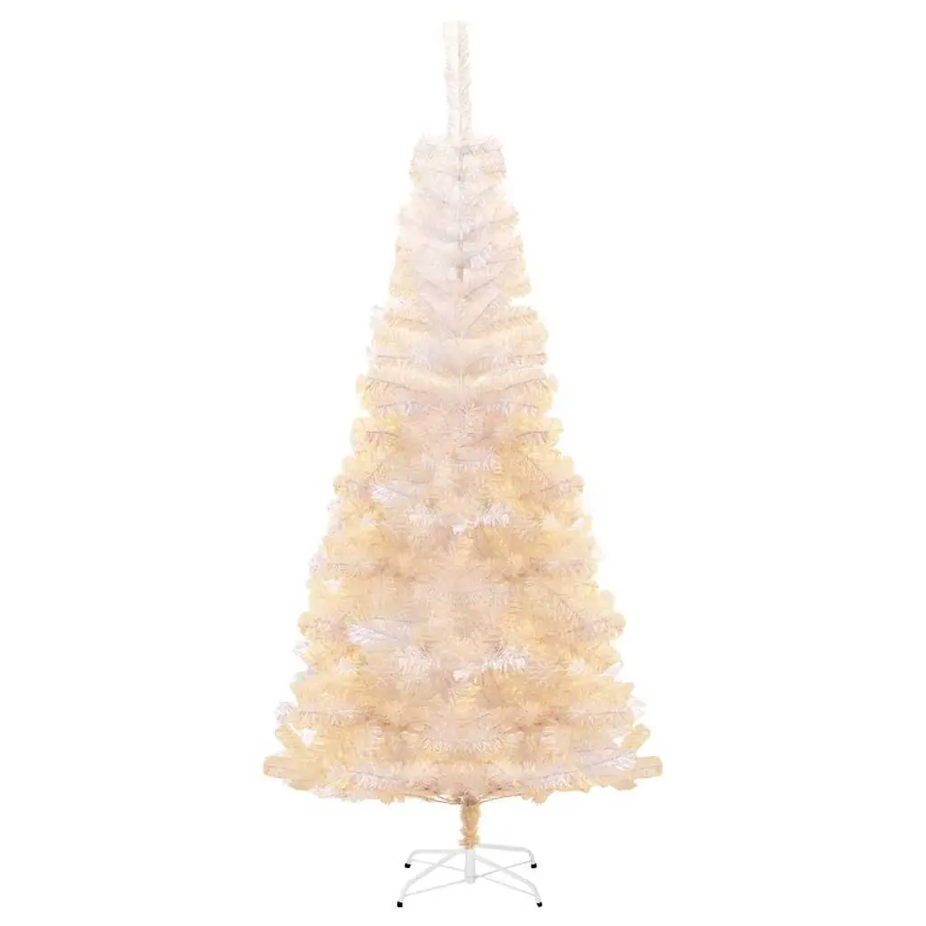 Artificial Christmas Tree 180cm White Iridescent Tips PVC Seasonal Holiday Decor