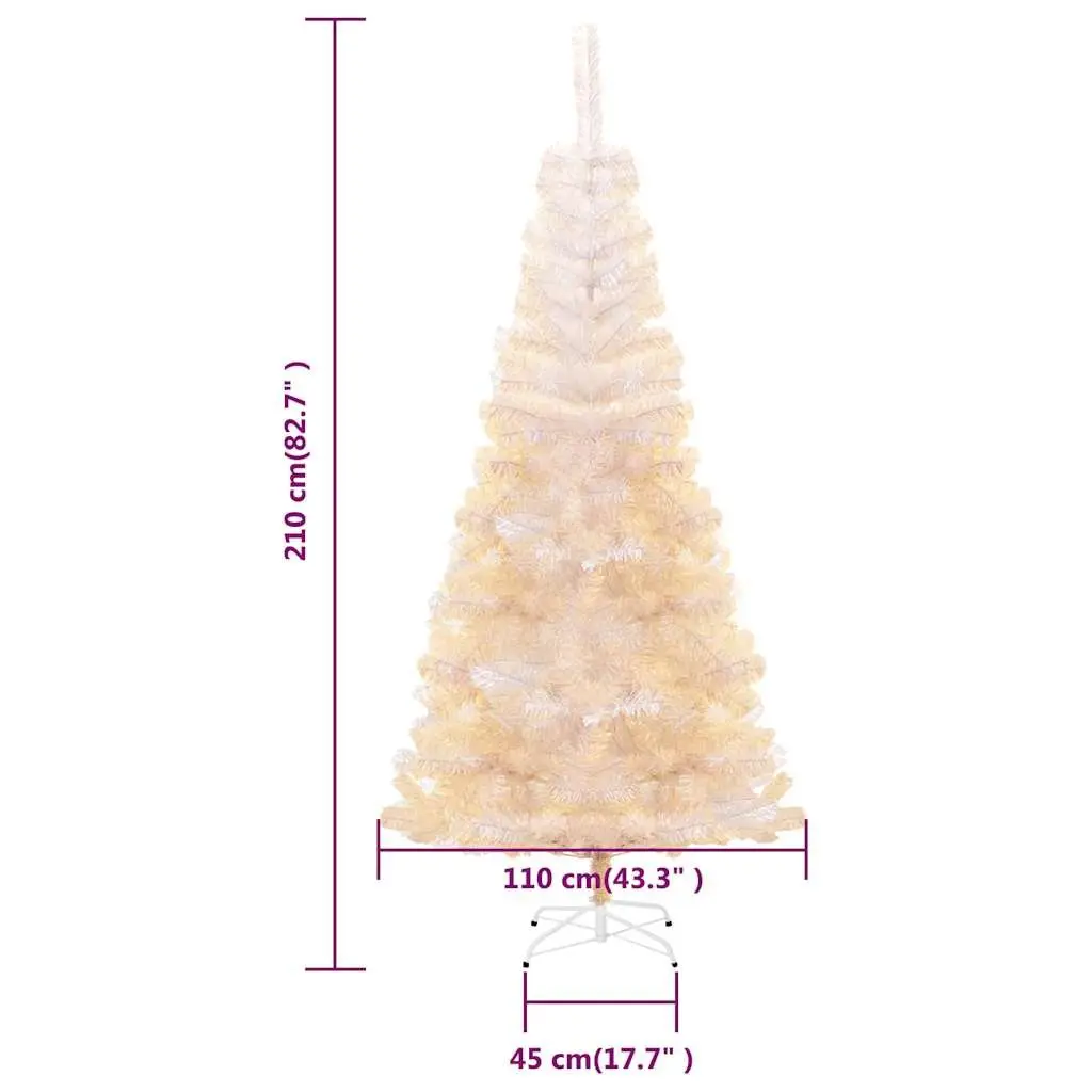 Artificial Christmas Tree Seasonal Decoration 210cm White with Iridescent Tips