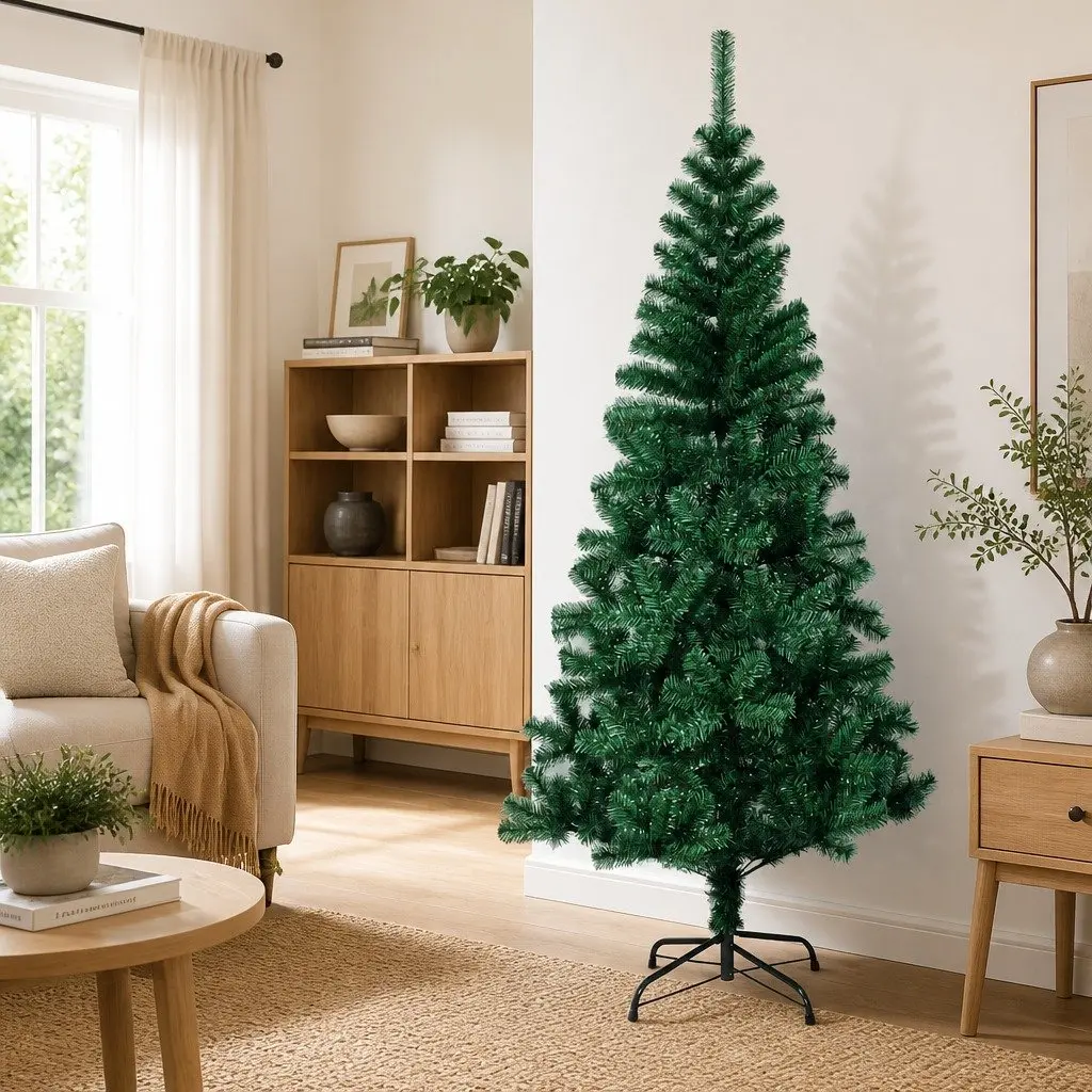 Artificial Christmas Tree 150cm Green Iridescent Tips PVC