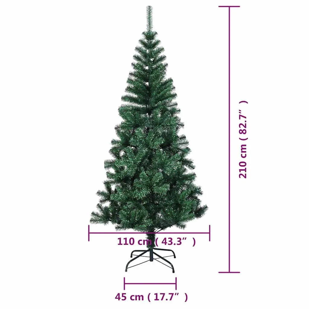 Artificial Christmas Tree 210cm Green Iridescent Tips PVC