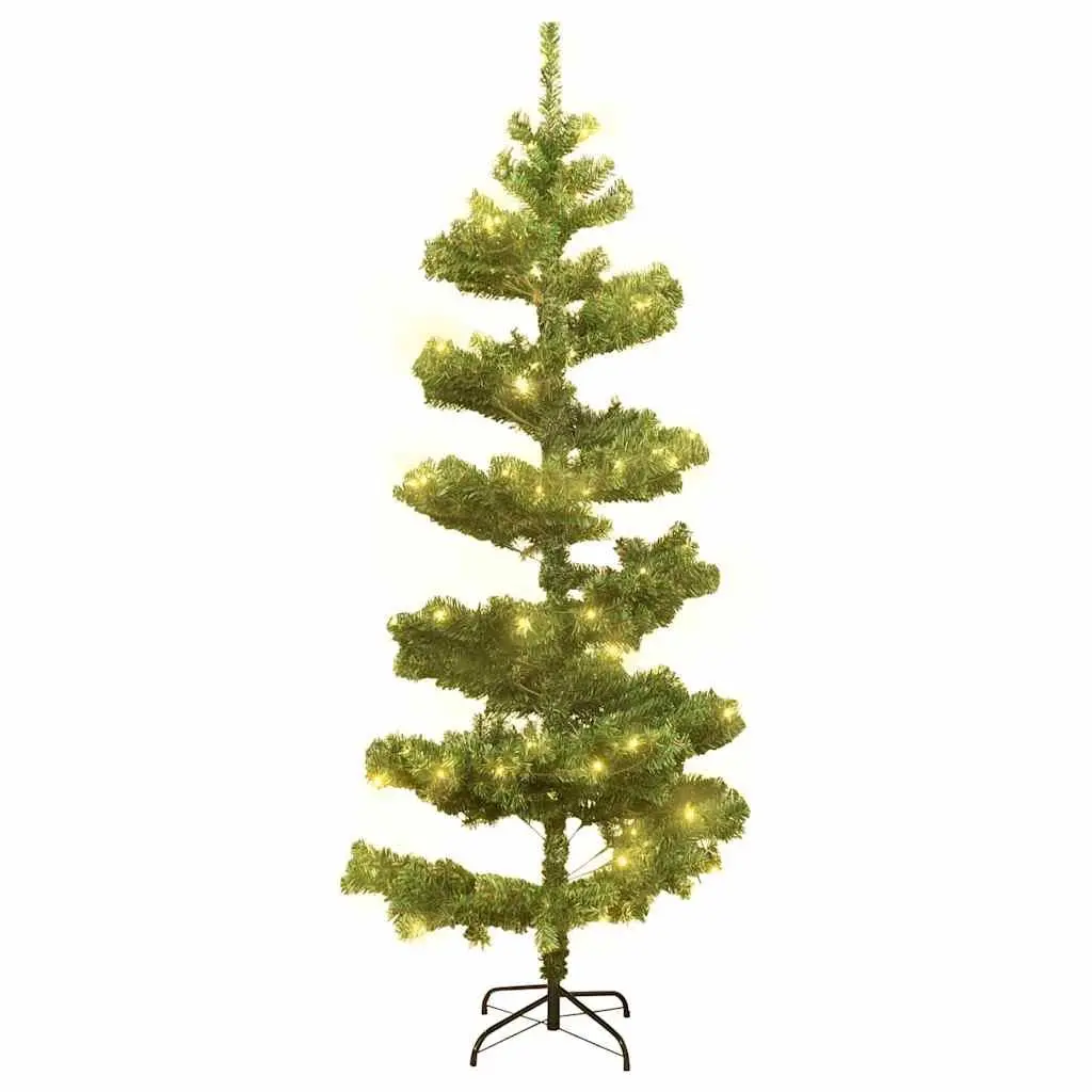 Pre-lit Christmas Tree 150cm Green PVC Artificial Holiday Decoration