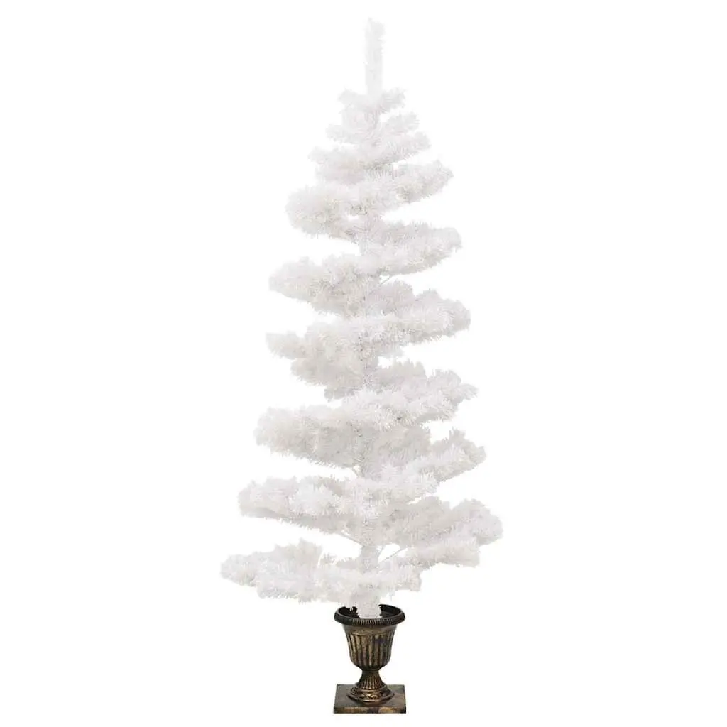 Swirl Pre-lit Christmas Tree 120cm White PVC with LED Lighting Effects Xmas
