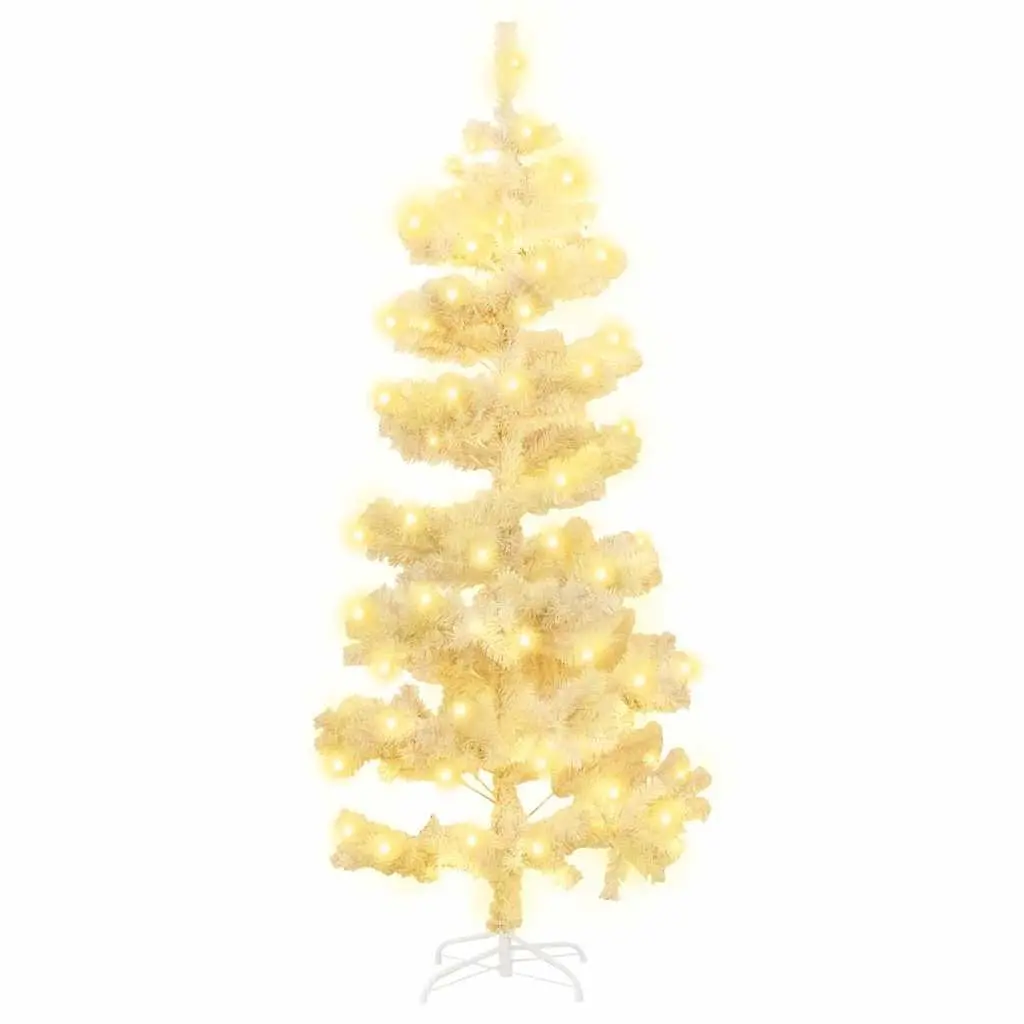 Pre-lit Christmas Tree 150cm Swirl White Artificial with LED Lights