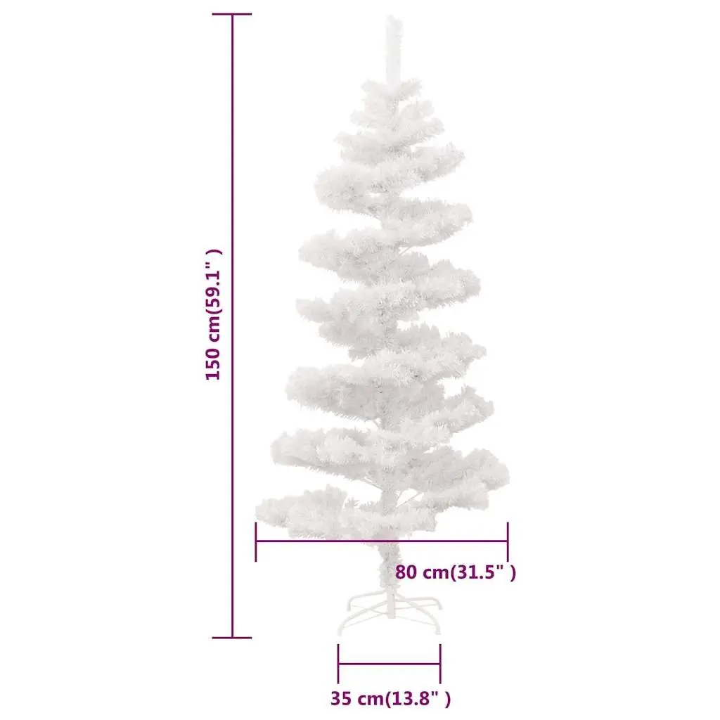 Pre-lit Christmas Tree 150cm Swirl White Artificial with LED Lights