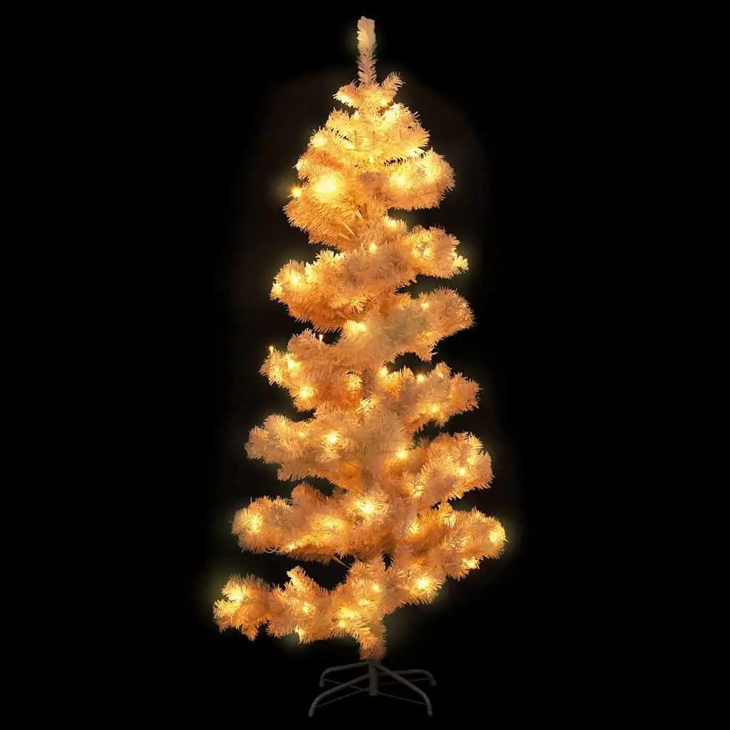 White Swirl Pre-lit Christmas Tree 180cm Artificial with LED Lights Stand