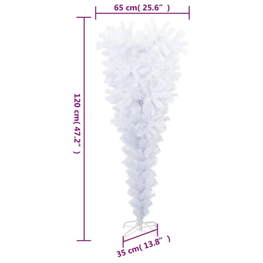 Artificial Christmas Tree Upside-Down Holiday Decor 120cm White