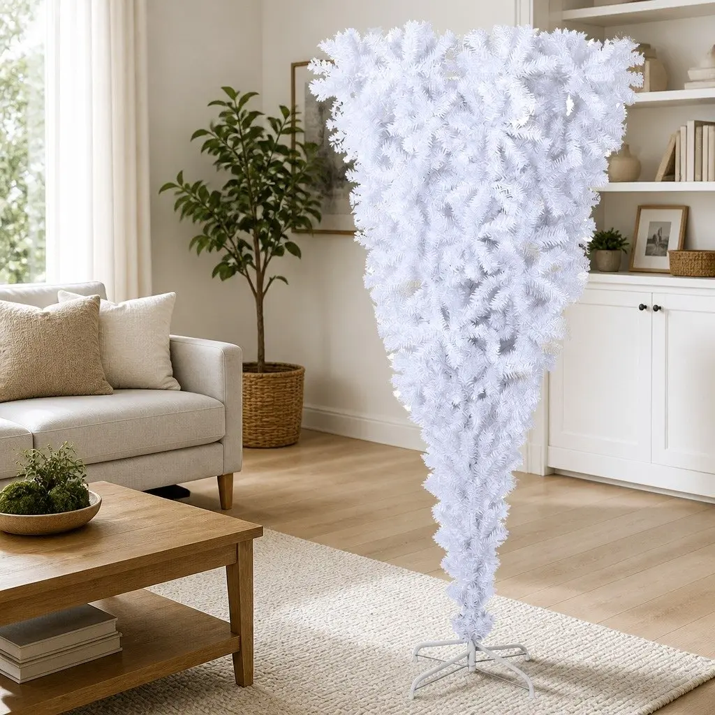Artificial Christmas Tree Upside-Down Holiday Decoration 180cm White