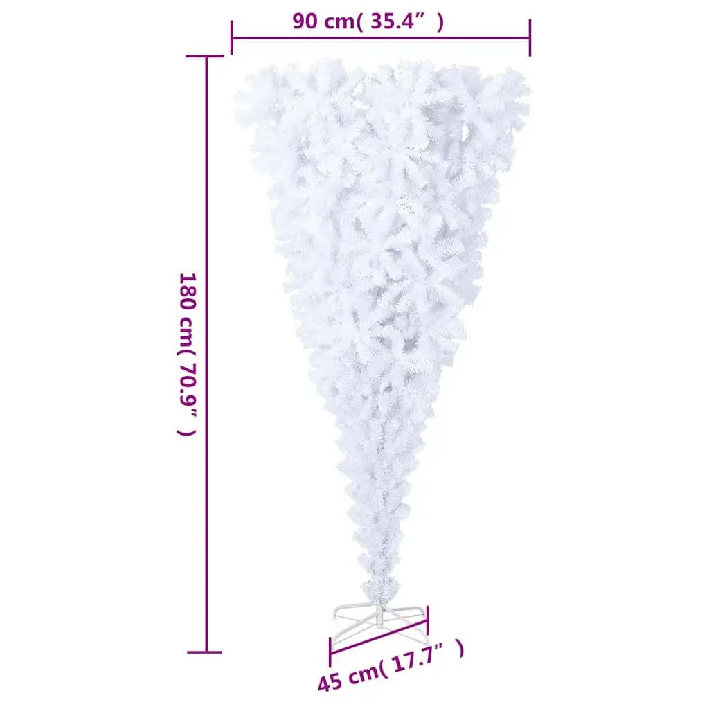 Artificial Christmas Tree Upside-Down Holiday Decoration 180cm White