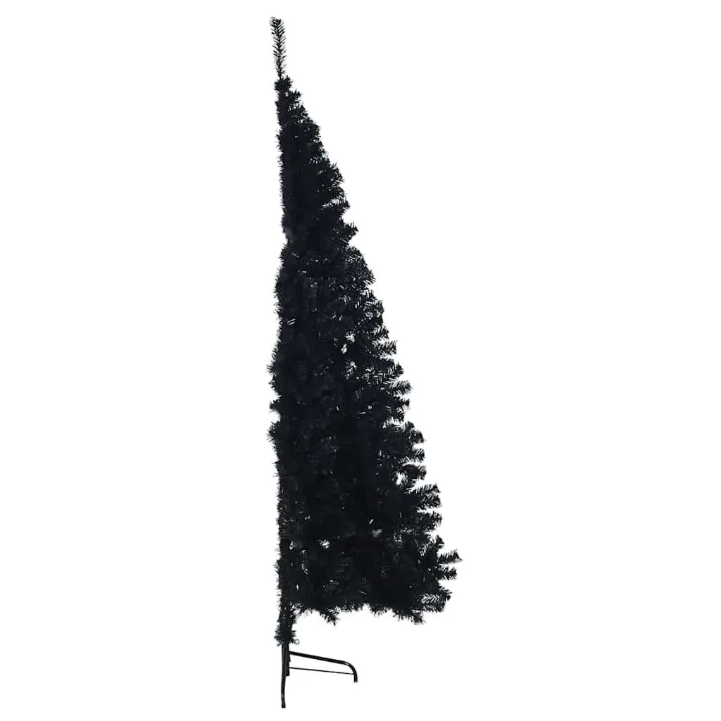 Artificial Half Christmas Tree Black 180cm PVC Bushy Holiday Seasonal Decor Wall