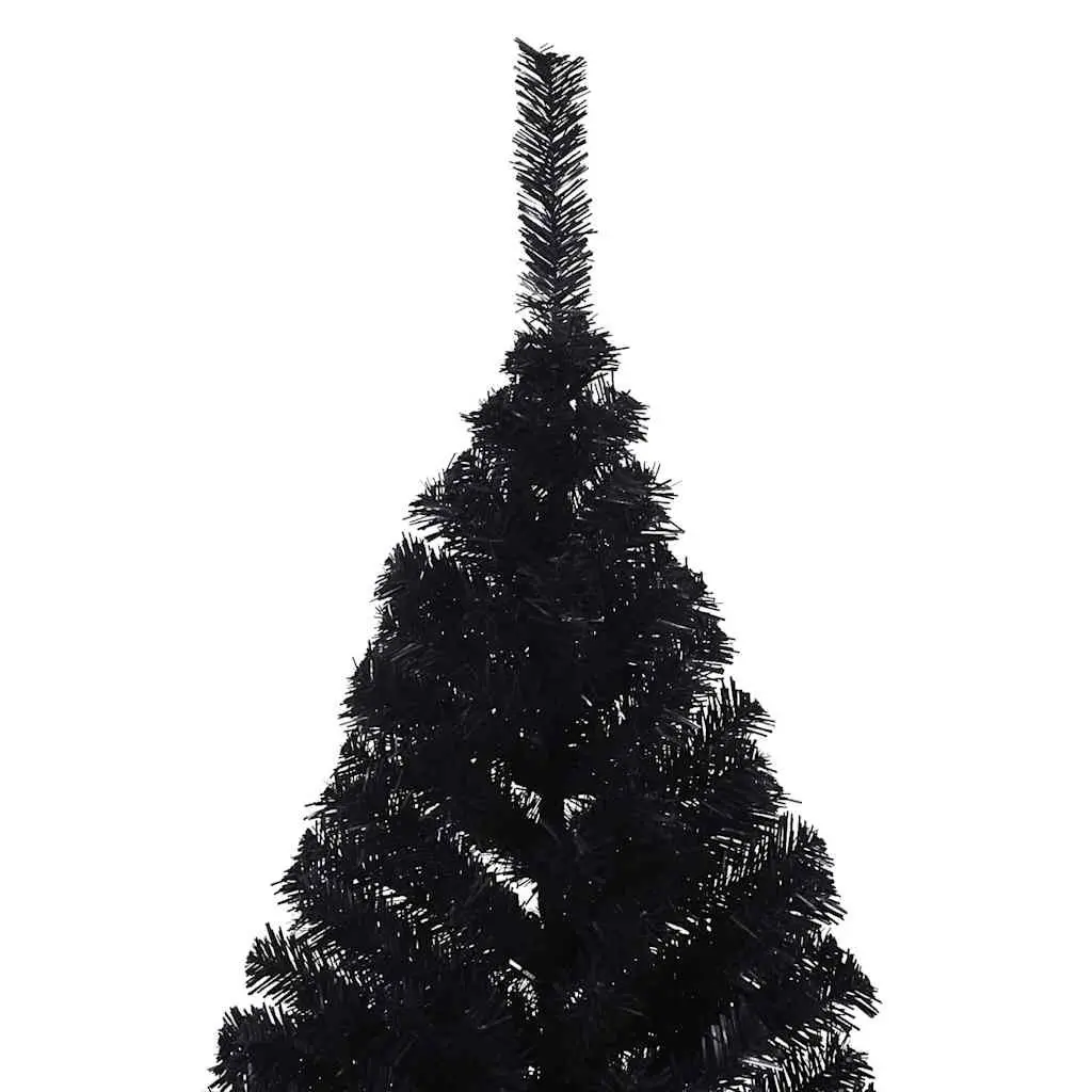 Artificial Half Christmas Tree Black 210 cm Holiday Seasonal Decor