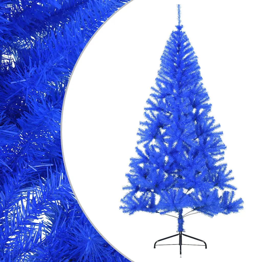 Artificial Half Christmas Tree 210 cm Blue Seasonal Holiday Decor