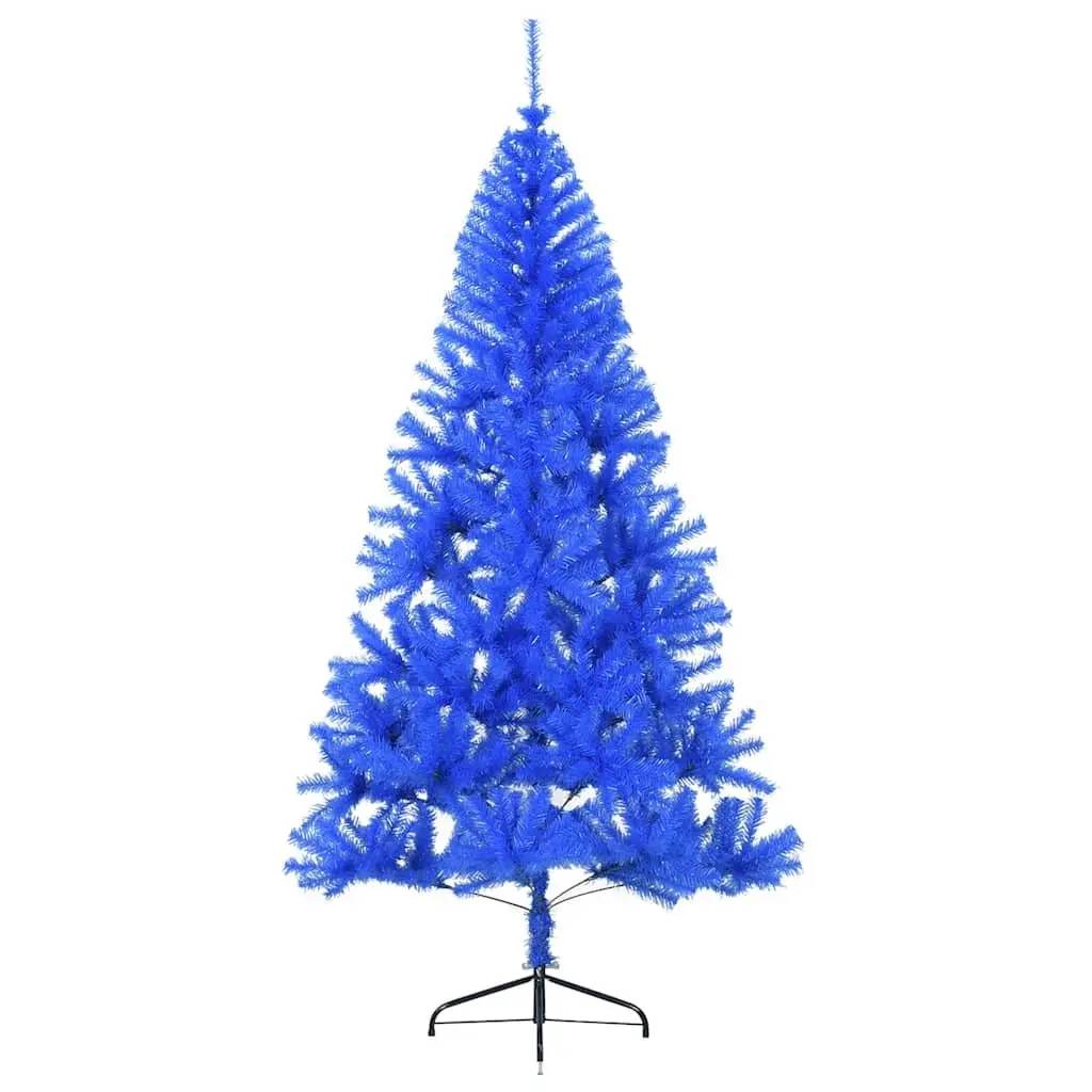 Artificial Half Christmas Tree 210 cm Blue Seasonal Holiday Decor