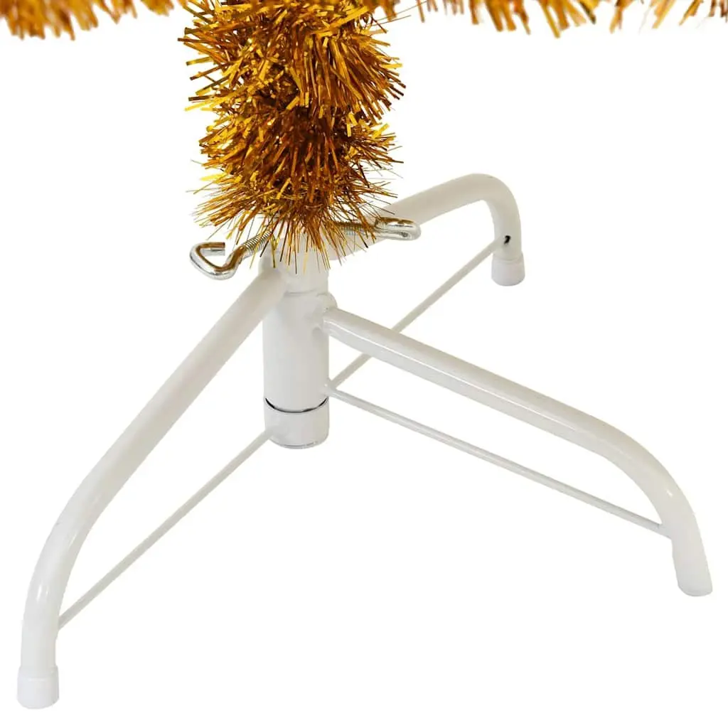 Half Christmas Tree 150cm Gold Artificial Xmas Decoration With Stand