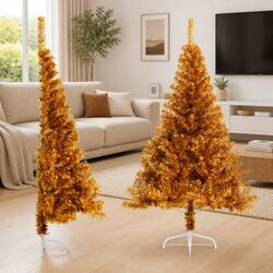 Warm Gold 180cm Half Christmas Tree with Steel Stand