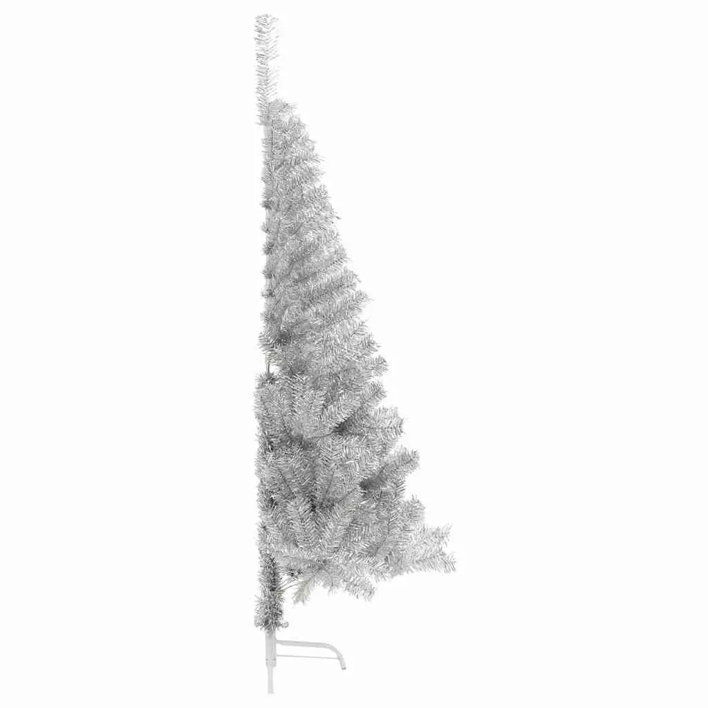 Artificial Half Christmas Tree Silver 180cm Bushy PET Holiday Decor