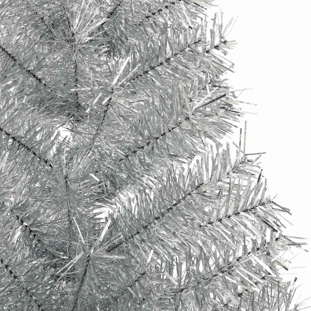 Artificial Half Christmas Tree Silver 180cm Bushy PET Holiday Decor
