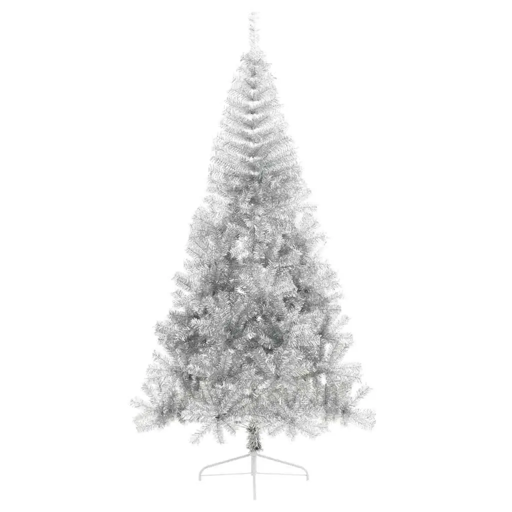 Half Christmas Tree 210cm Silver Artificial Seasonal Decoration
