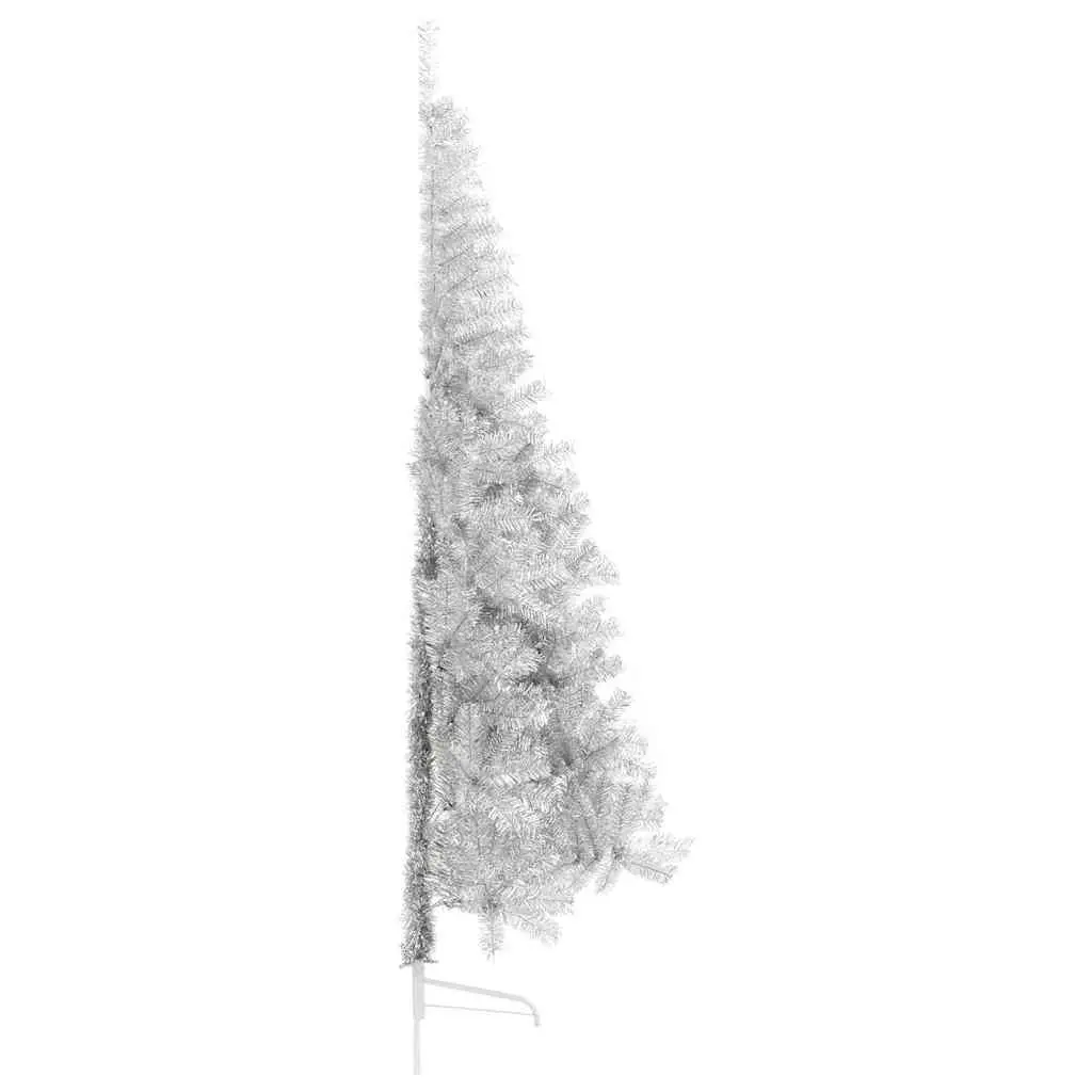 Half Christmas Tree 210cm Silver Artificial Seasonal Decoration
