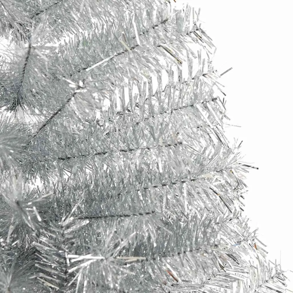 Half Christmas Tree 210cm Silver Artificial Seasonal Decoration